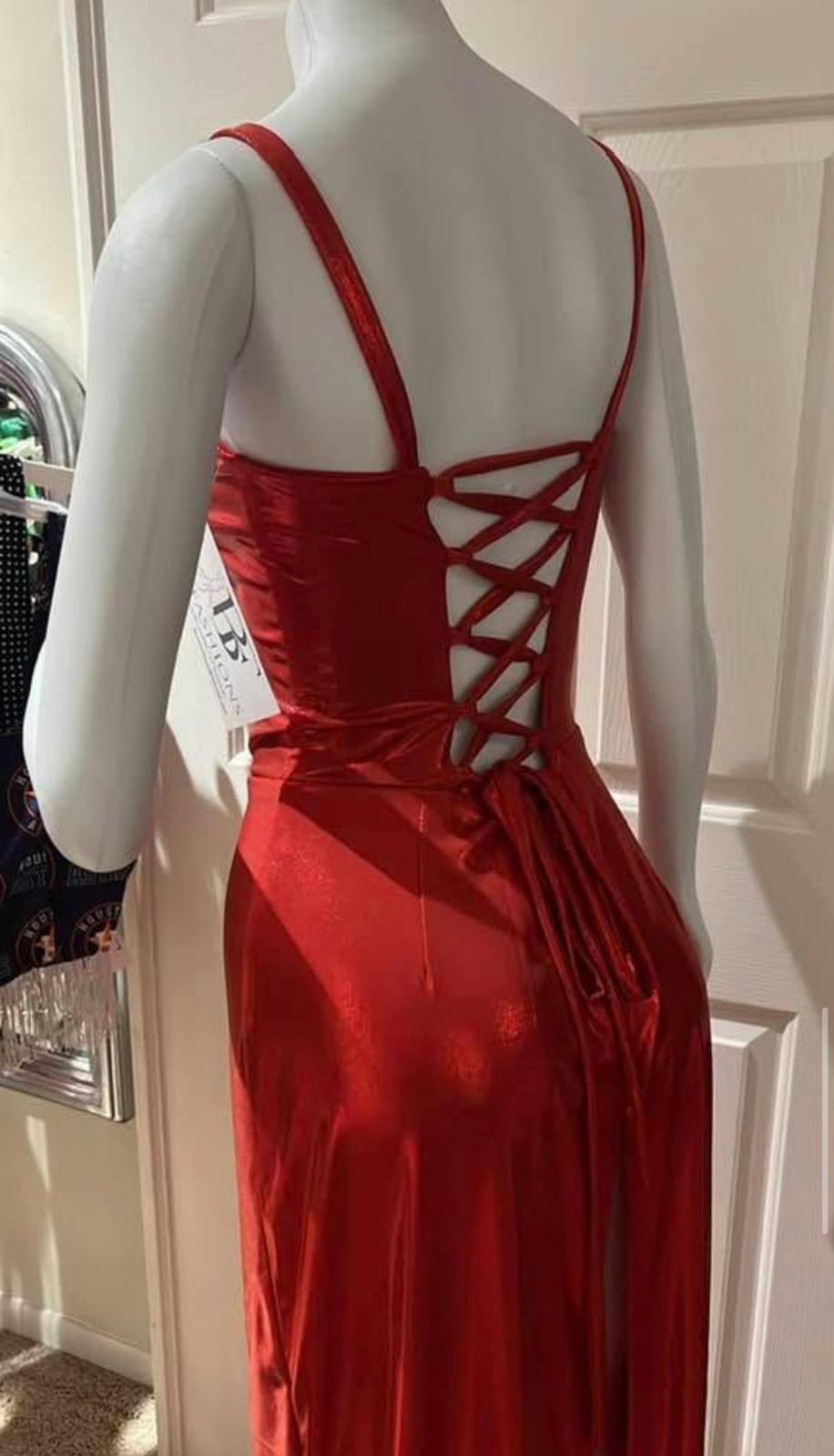 Lace-Up Back Maxi Dress with Double Front Slits – Red or Teal