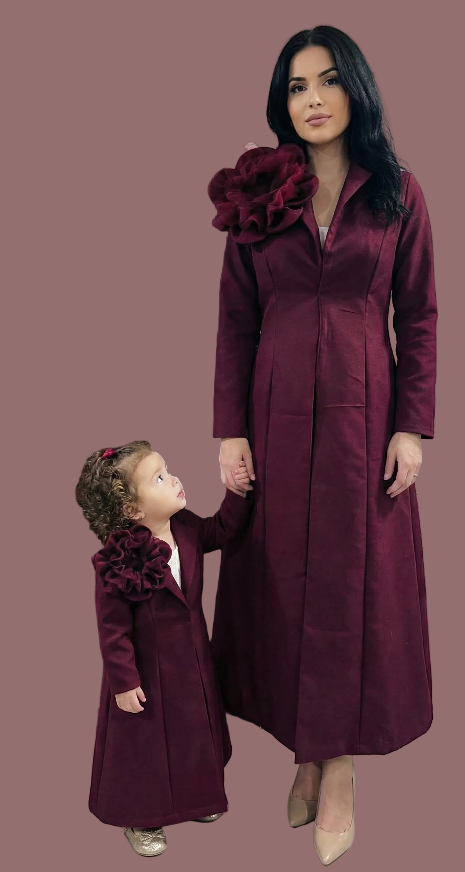 Mother & Daughter Statement Flower Coat