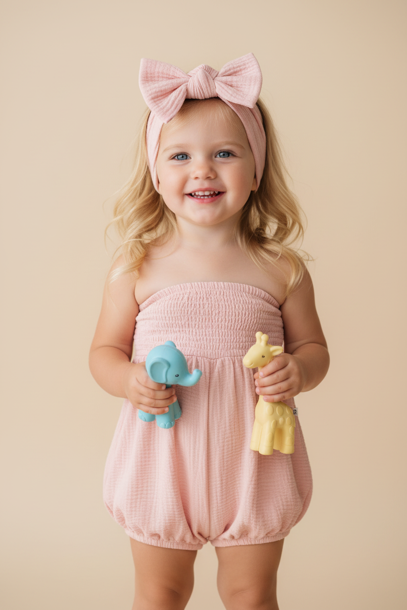 Toddler Tube Romper with Matching Purse & Headband