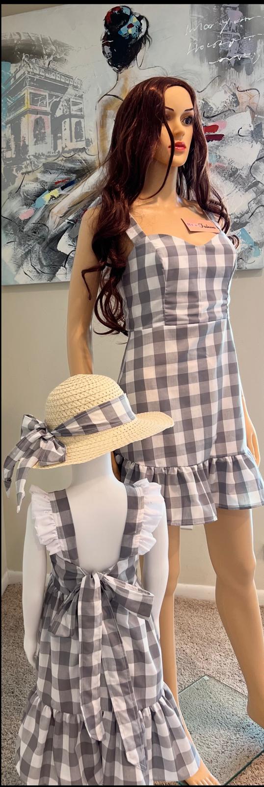 Mommy & Me Gingham Ruffle Hem Dress Set