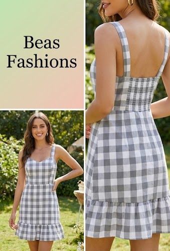 Mommy & Me Gingham Ruffle Hem Dress Set